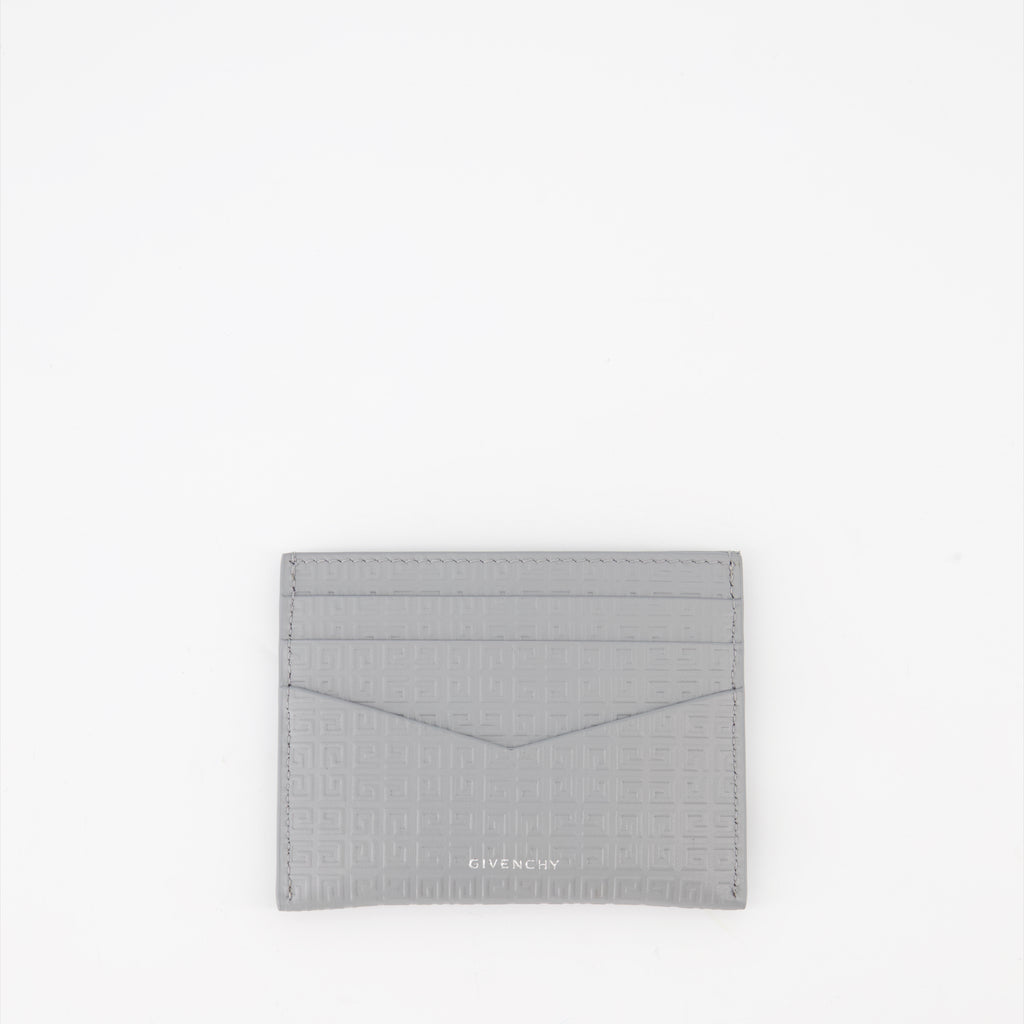 Small leather goods Micro 4G Leather Card Holder Givenchy Gray Man