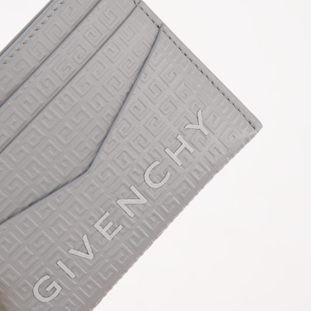 Small leather goods Micro 4G Leather Card Holder Givenchy Gray Man