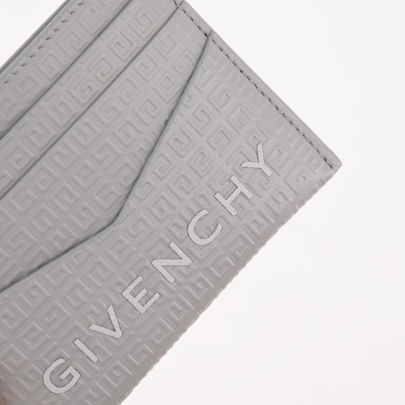 Small leather goods Micro 4G Leather Card Holder Givenchy Gray Man