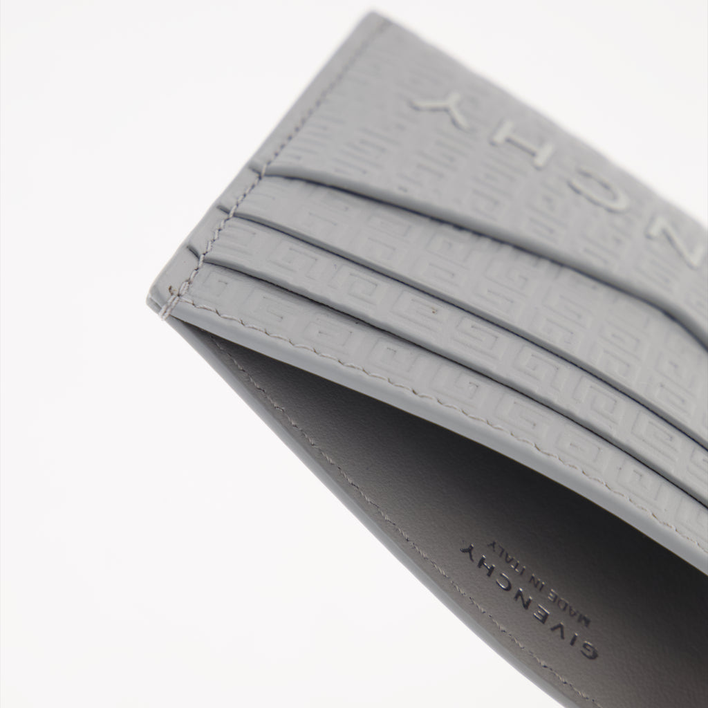 Small leather goods Micro 4G Leather Card Holder Givenchy Gray Man