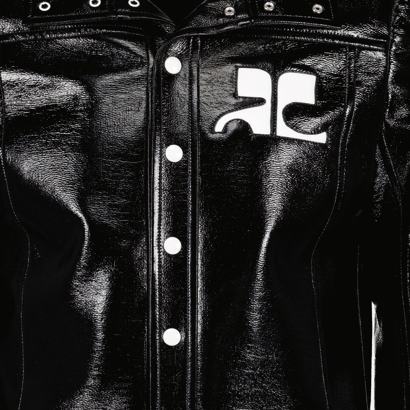 Vestes Blouson Vinyle Réédition Courrèges Noir Homme