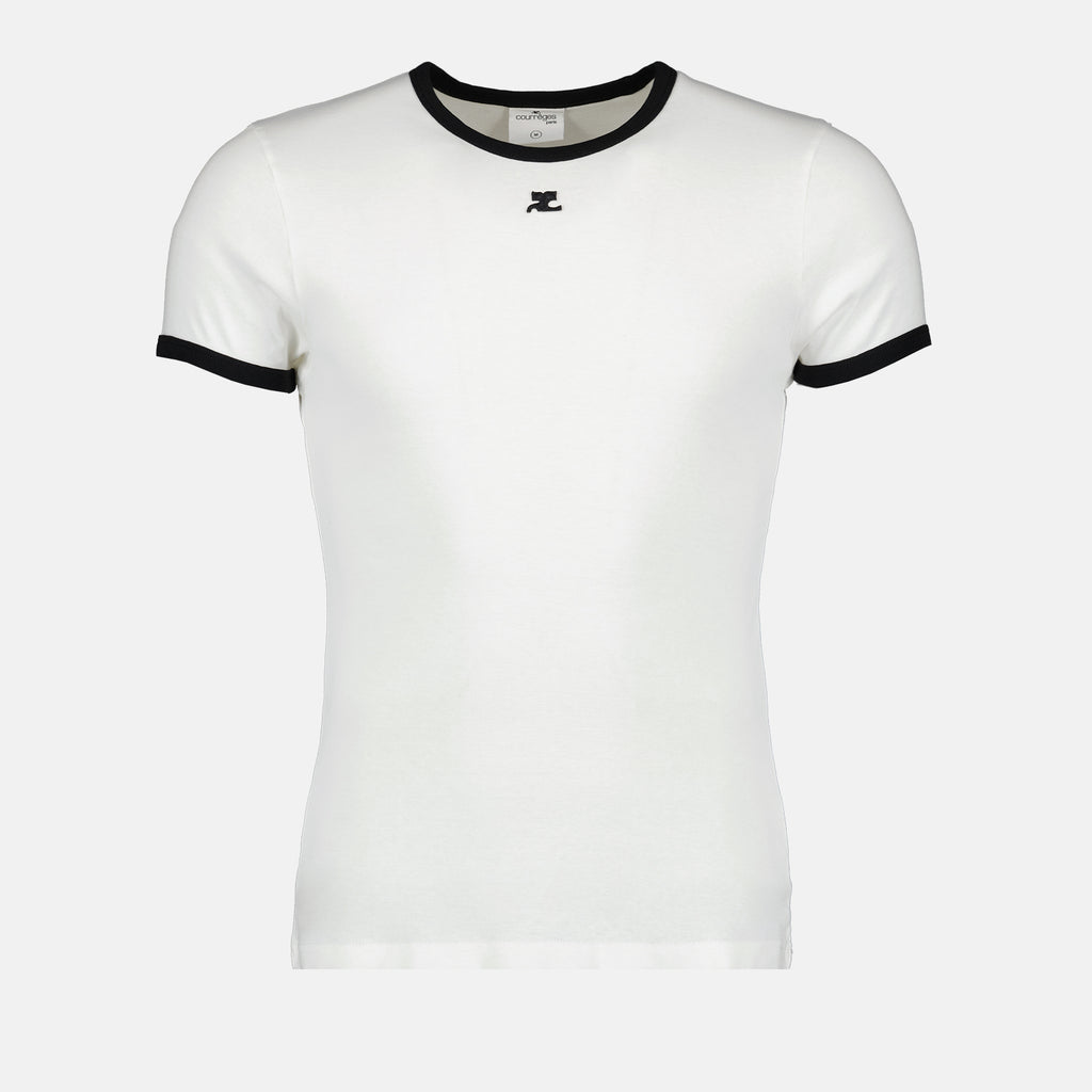 Camisetas T-shirt contraste Réédition Courrèges Blanco Homme