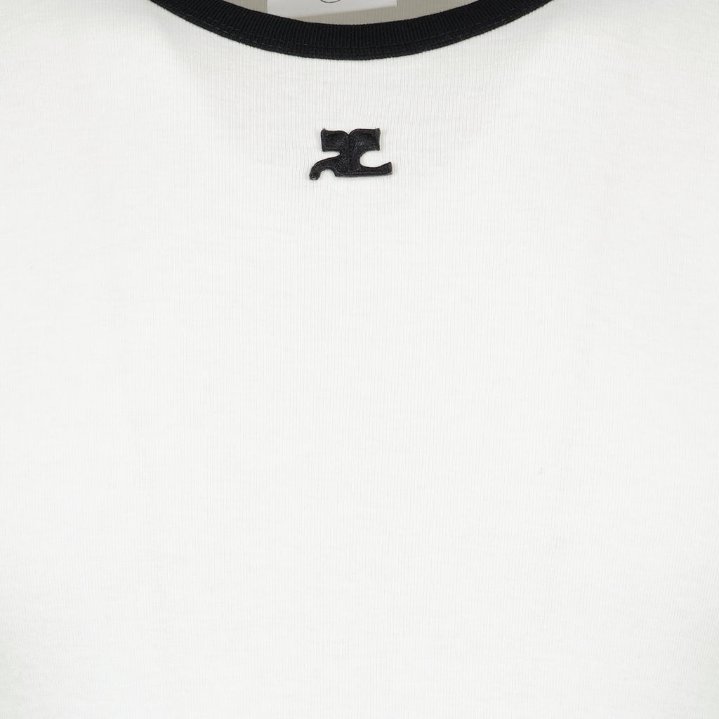 Camisetas T-shirt contraste Réédition Courrèges Blanco Homme
