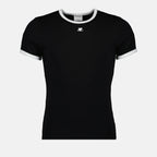 티셔츠 T-shirt contraste Réédition Courrèges 검은색 Homme