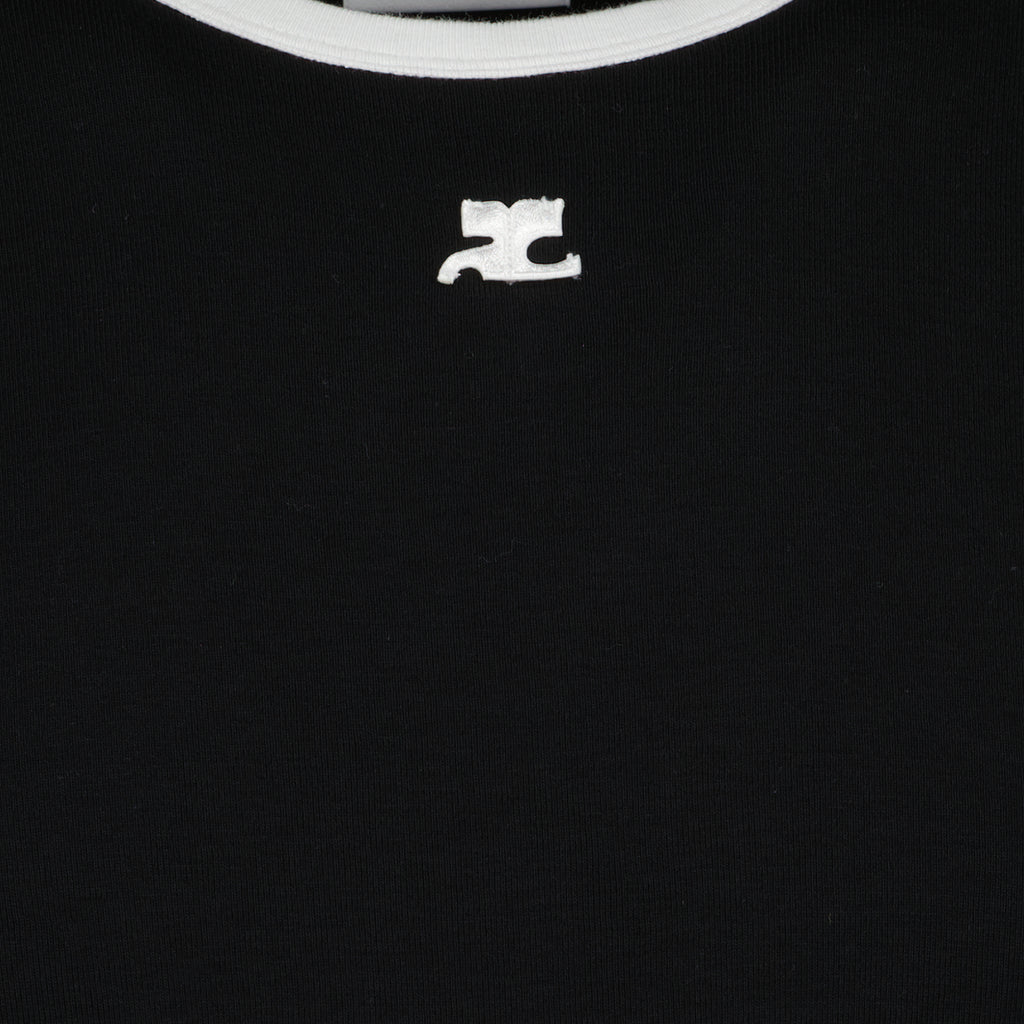 티셔츠 T-shirt contraste Réédition Courrèges 검은색 Homme