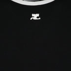 티셔츠 T-shirt contraste Réédition Courrèges 검은색 Homme