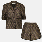 Intimo e homewear Pyjama en soie Fendi Marrone Femme