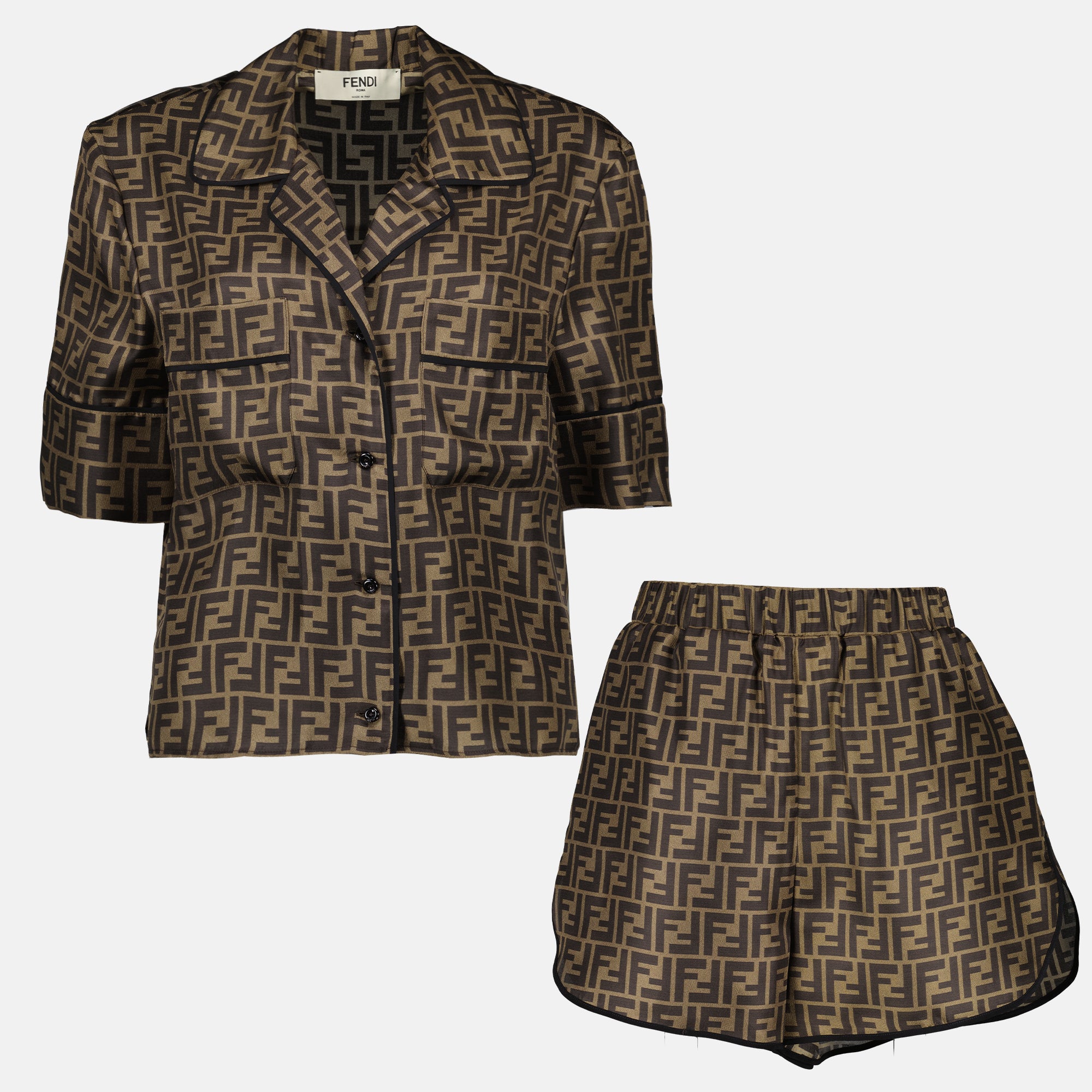 Ropa interior y homewear Pyjama en soie Fendi Marrón Femme