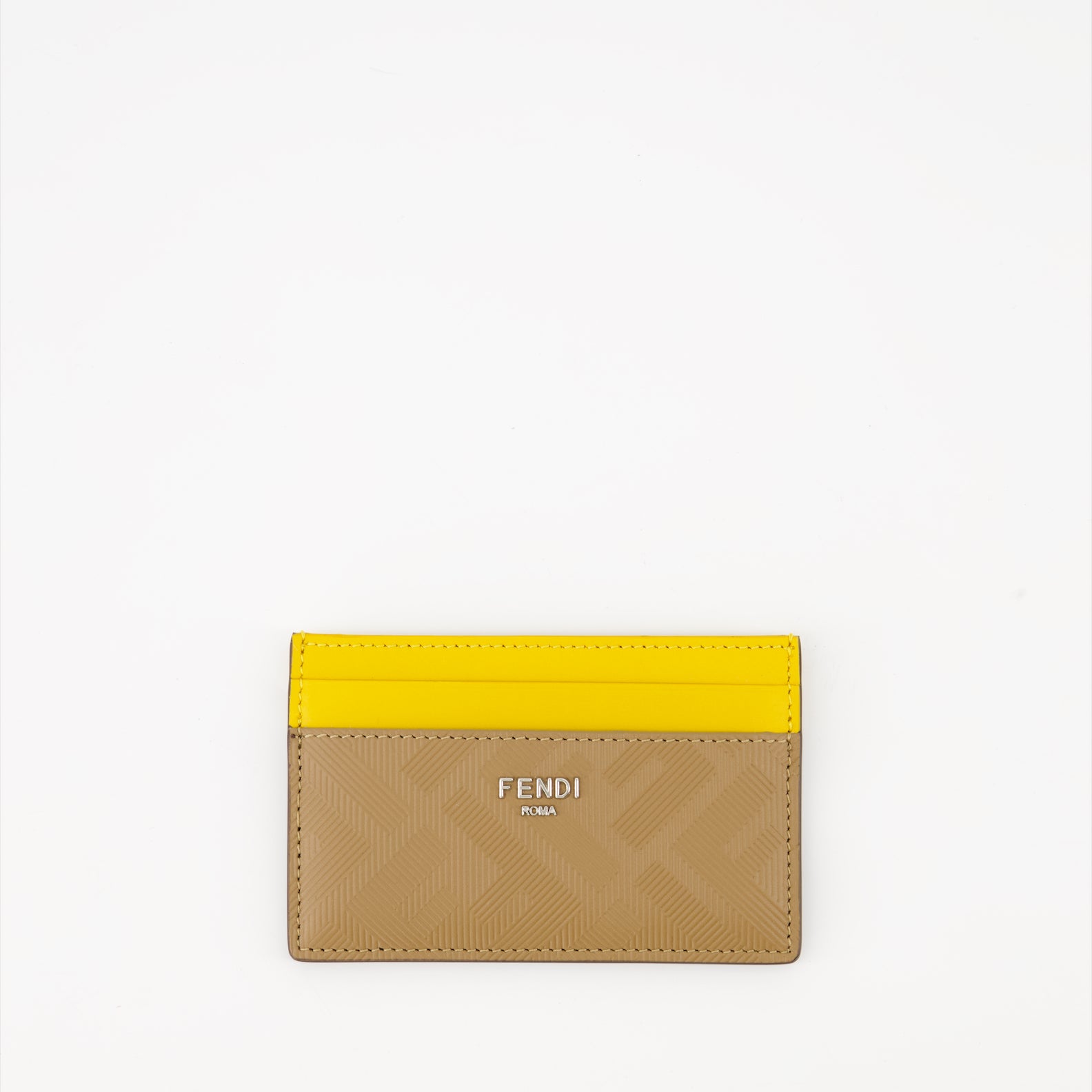Small leather goods Porte-cartes en cuir Fendi Shadow Fendi Beige Homme