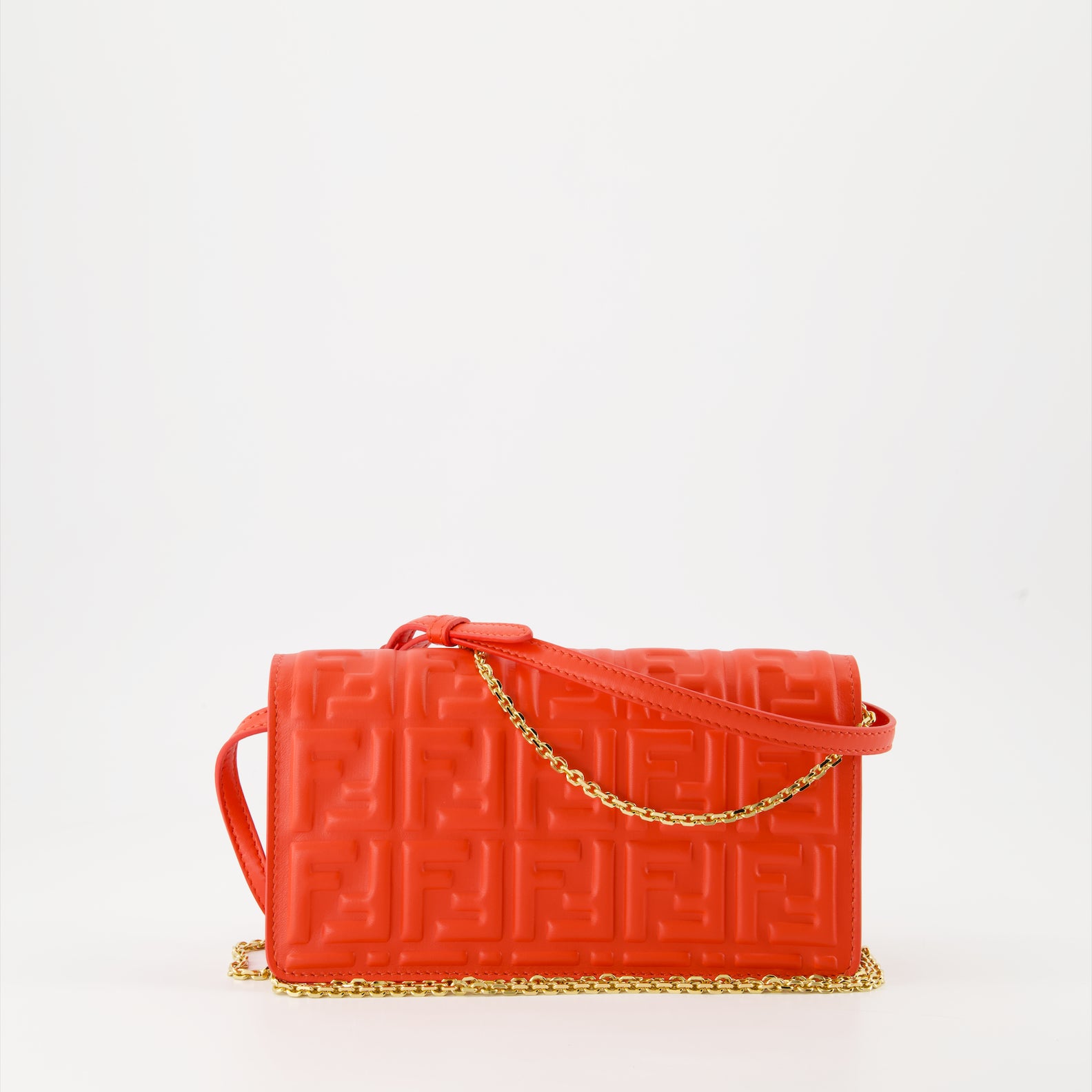 Crossbody bags Portefeuille à chaîne Baguette Fendi Red Femme