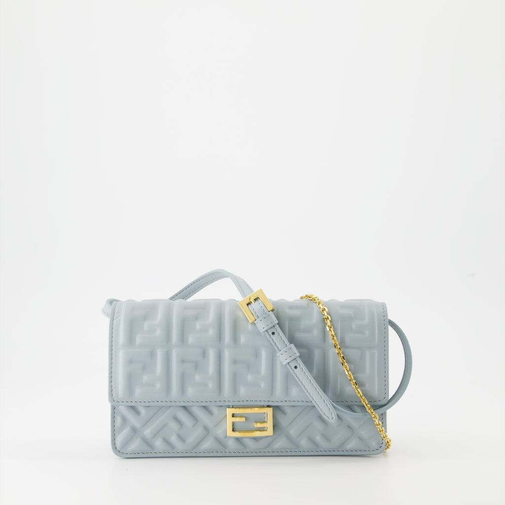 Crossbody bags Portefeuille à chaîne Baguette Fendi Blue Femme