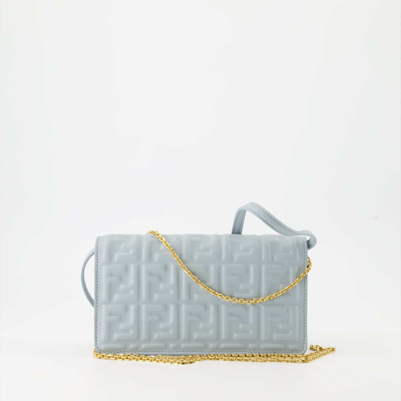 Crossbody bags Portefeuille à chaîne Baguette Fendi Blue Femme