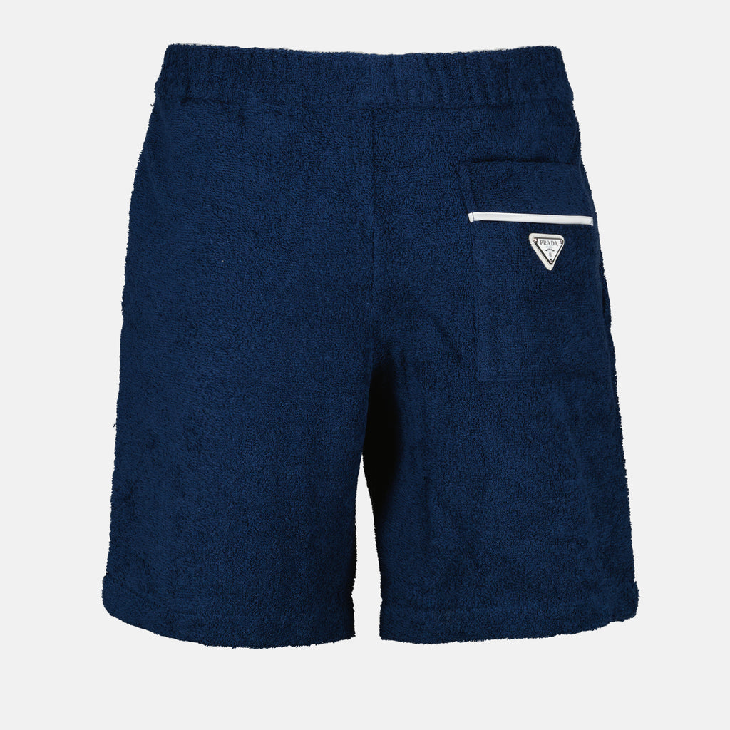 ショートパンツ テリーコットンショーツ Prada ダークブルー 男