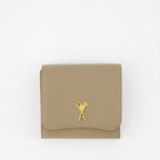 Small leather goods Ami de Coeur compact wallet Ami PARIS Beige Unisex