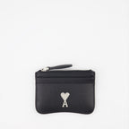 Kleine lederwaren Portemonnaie Ami de Coeur Ami PARIS Schwarz Unisex