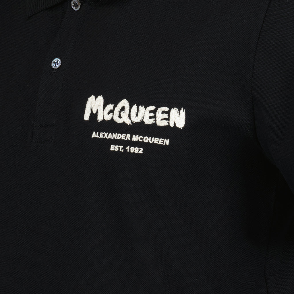 Polos Polo Graffiti Alexander McQueen Preto Homme