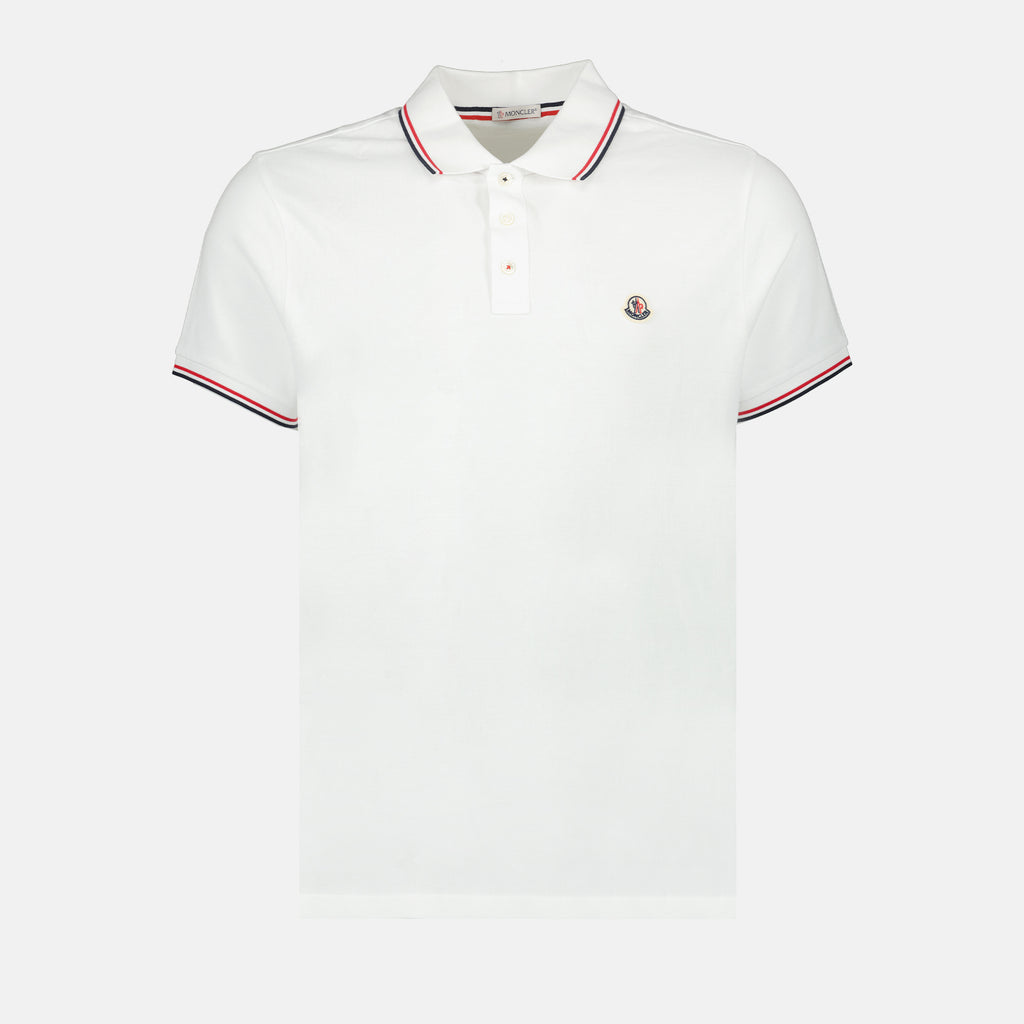 Polos Polo à logo et liseré Moncler Branco Homme