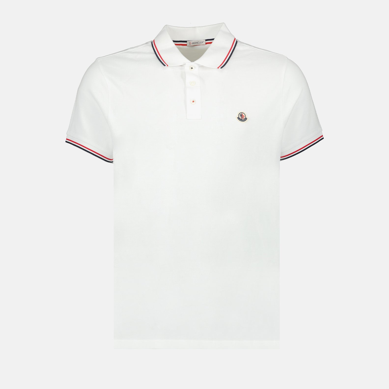 Polos Polo à logo et liseré Moncler Blanco Homme