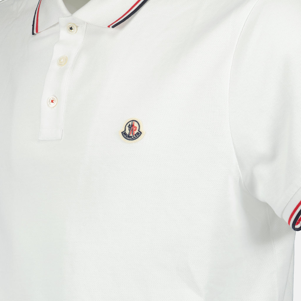 Polos Polo à logo et liseré Moncler Branco Homme