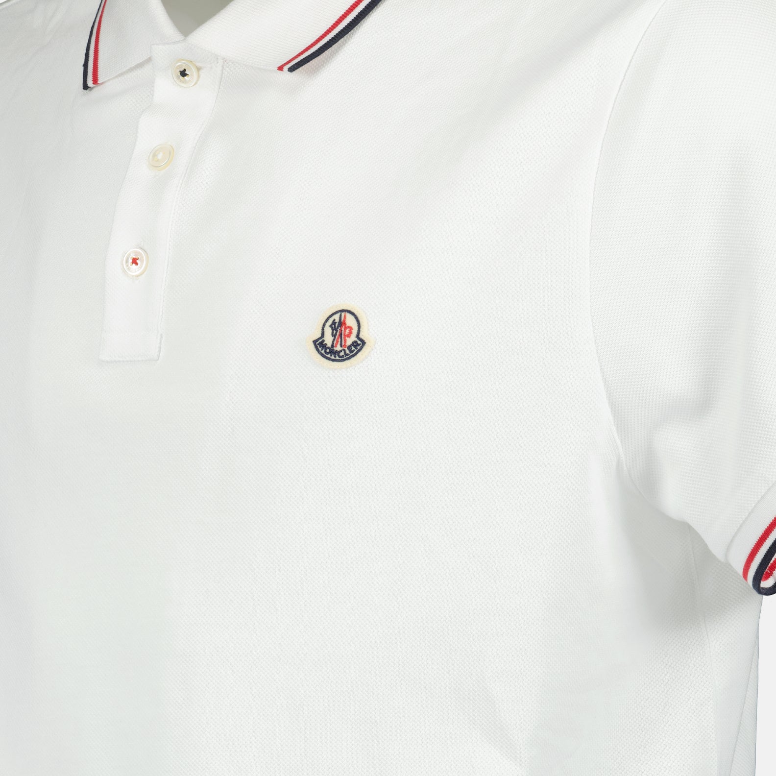 Polos Polo à logo et liseré Moncler Blanco Homme