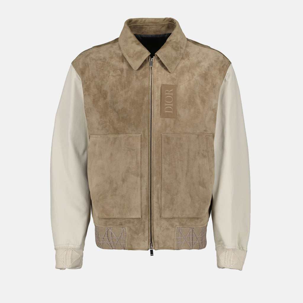 Manteaux Veste Varsity zippé Dior Beige Homme