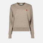 Maille Pull Ami de Coeur Ami PARIS Beige Femme
