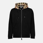 Sweatshirts Checked zipped jacket Burberry Black Man