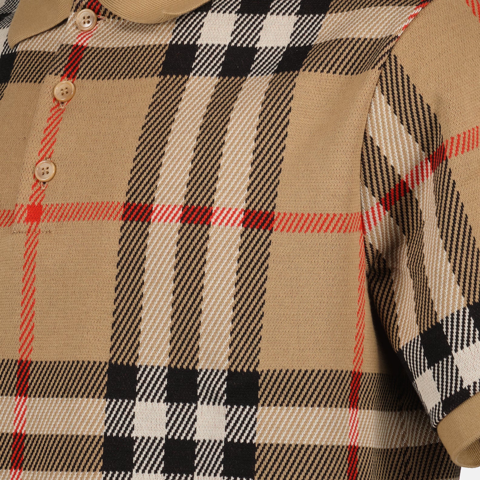 Polos Polo à carreaux Burberry Beige Homme