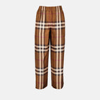 팬츠 실크 팬츠 Burberry 갈색 Femme
