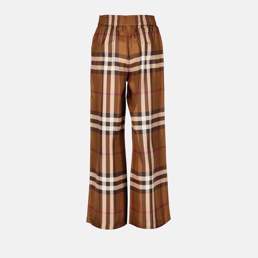 팬츠 실크 팬츠 Burberry 갈색 Femme