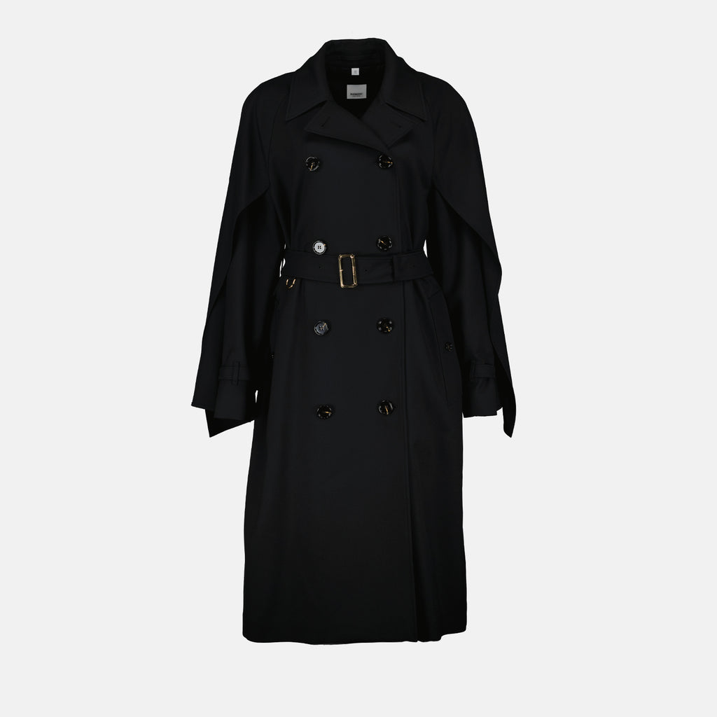 Manteaux Trench-coat en laine Burberry Noir Femme