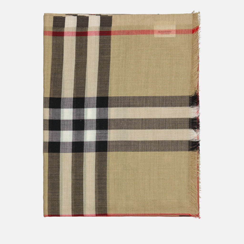 Lenços e luvas Châle à carreaux Burberry Bege Femme