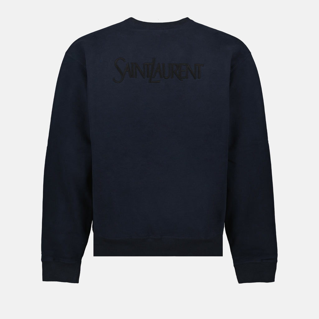 Felpe Felpa con Logo Saint Laurent Blu scuro Homme