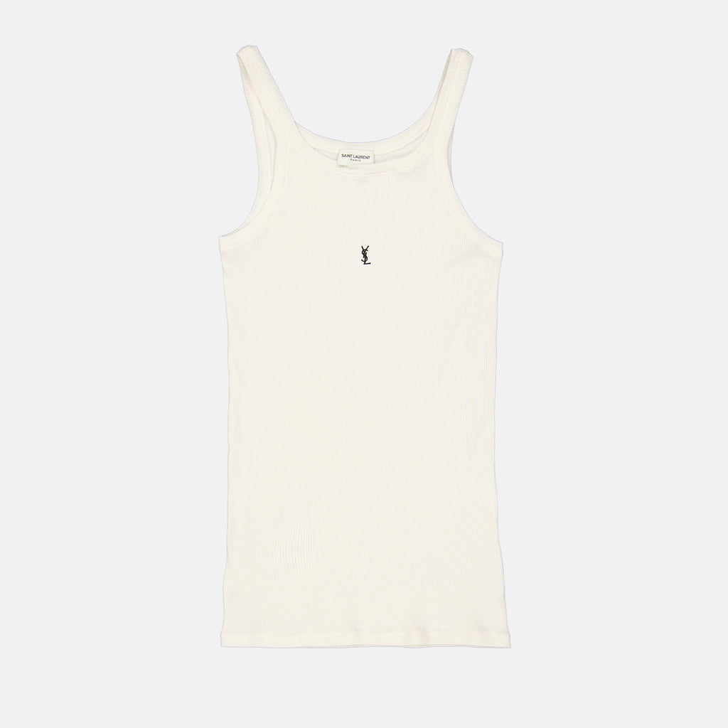 Camisetas Camisola de Alças com Logo Saint Laurent Branco Homme