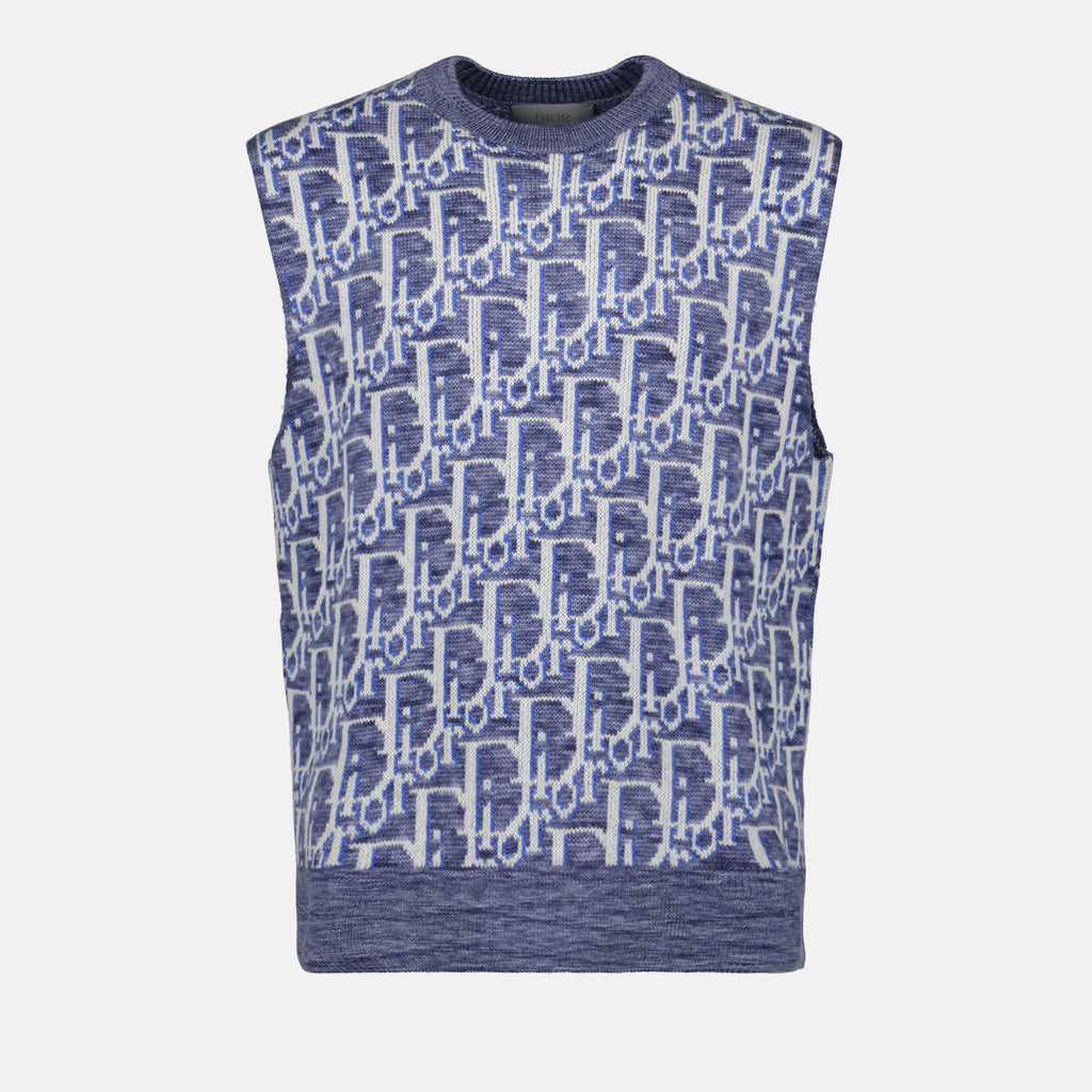 Maille Pull Oblique Dior Bleu Homme