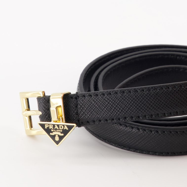 Cintos Ceinture Saffiano Prada Preto Femme