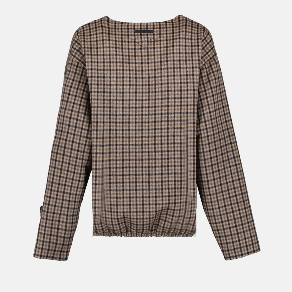 Maille Pull à carreaux Prada Marron Femme