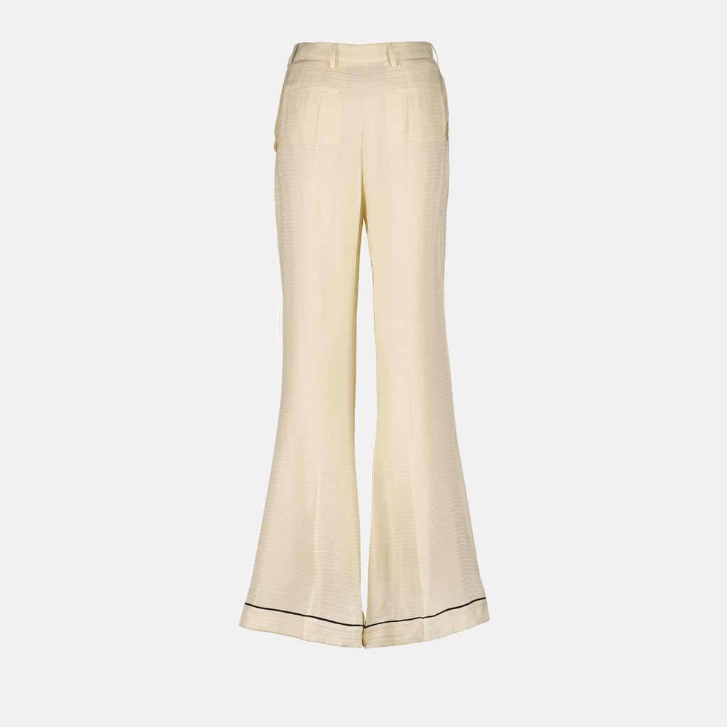 Pantalones Pantalones de Seda Prada Beige Femme