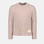 Maille Pull à étiquette Ami PARIS Rose Homme