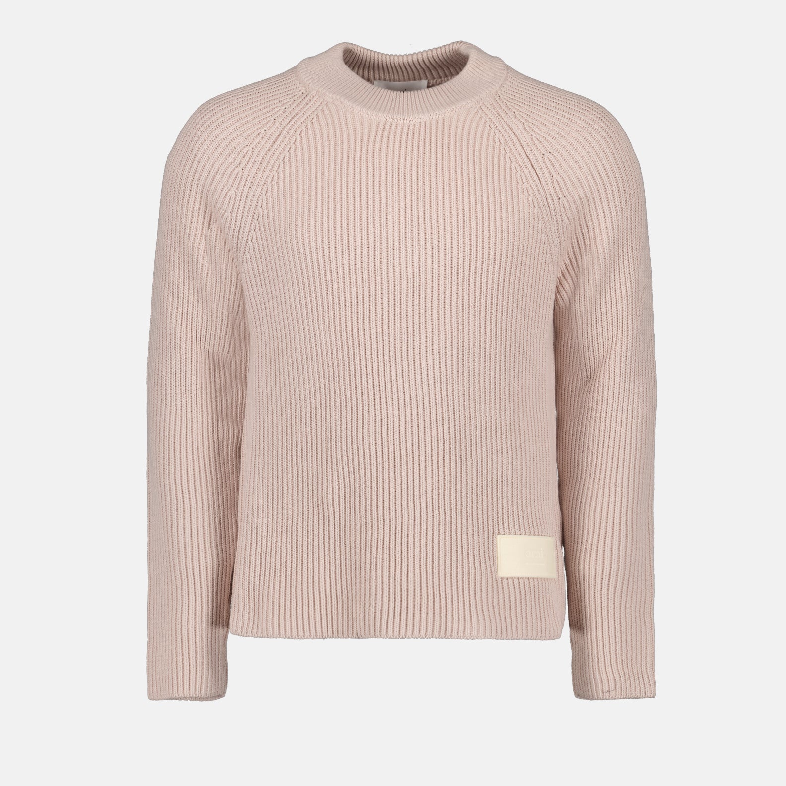 Maille Pull à étiquette Ami PARIS Rose Homme