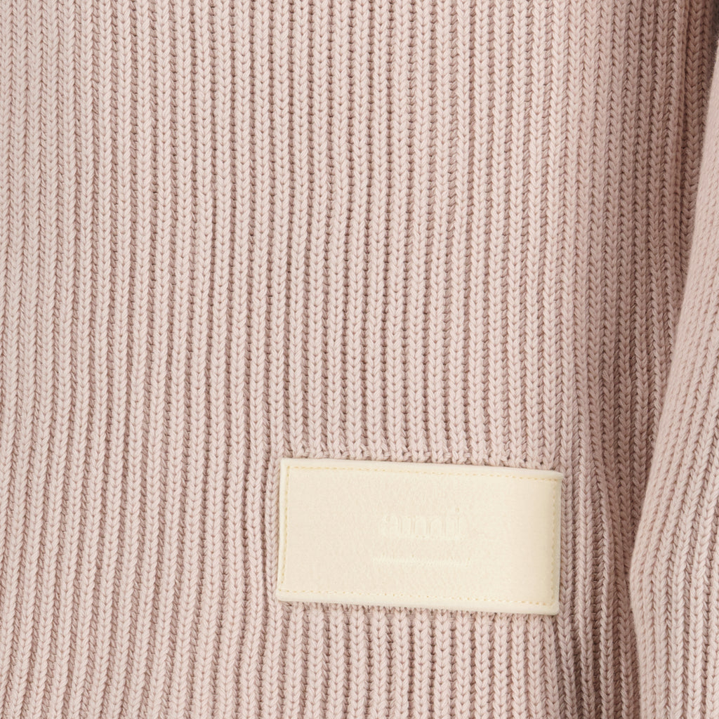 Maille Pull à étiquette Ami PARIS Rose Homme