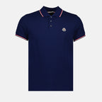 Polos Polo à logo et liseré Moncler Azul Homme