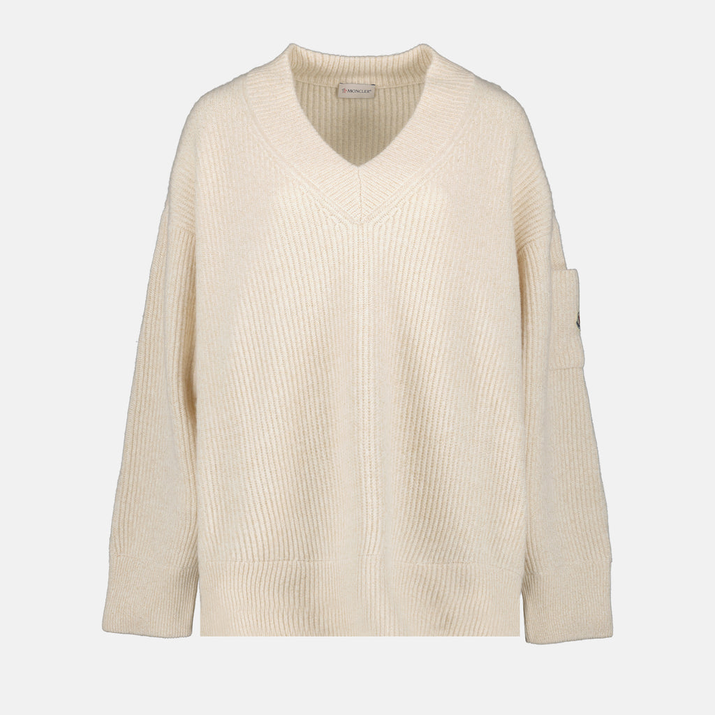 Maglieria Pull côtelé Moncler Beige Femme
