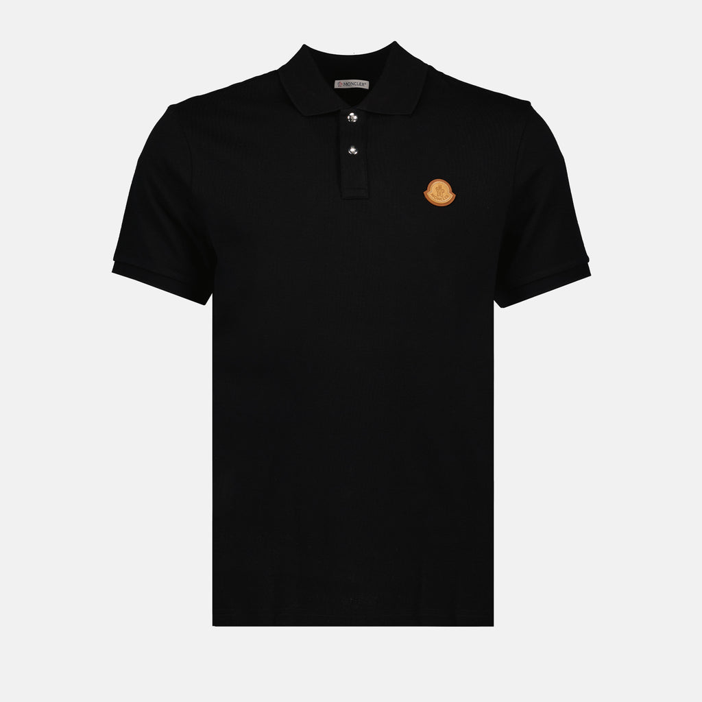 Polos Polo à logo en cuir Moncler Preto Homme