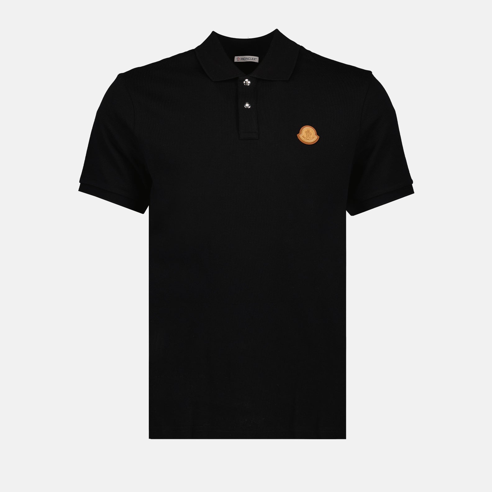 Polos Polo à logo en cuir Moncler Negro Homme