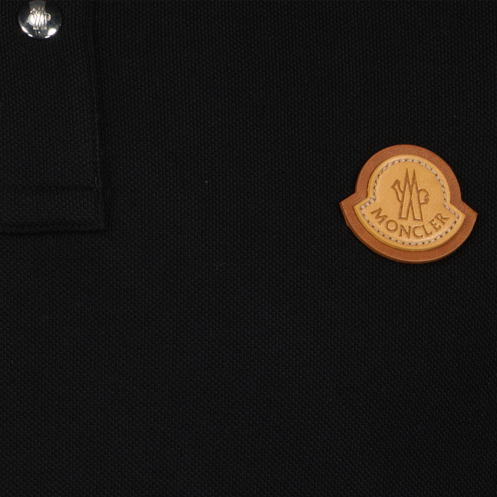 Polos Polo à logo en cuir Moncler Negro Homme