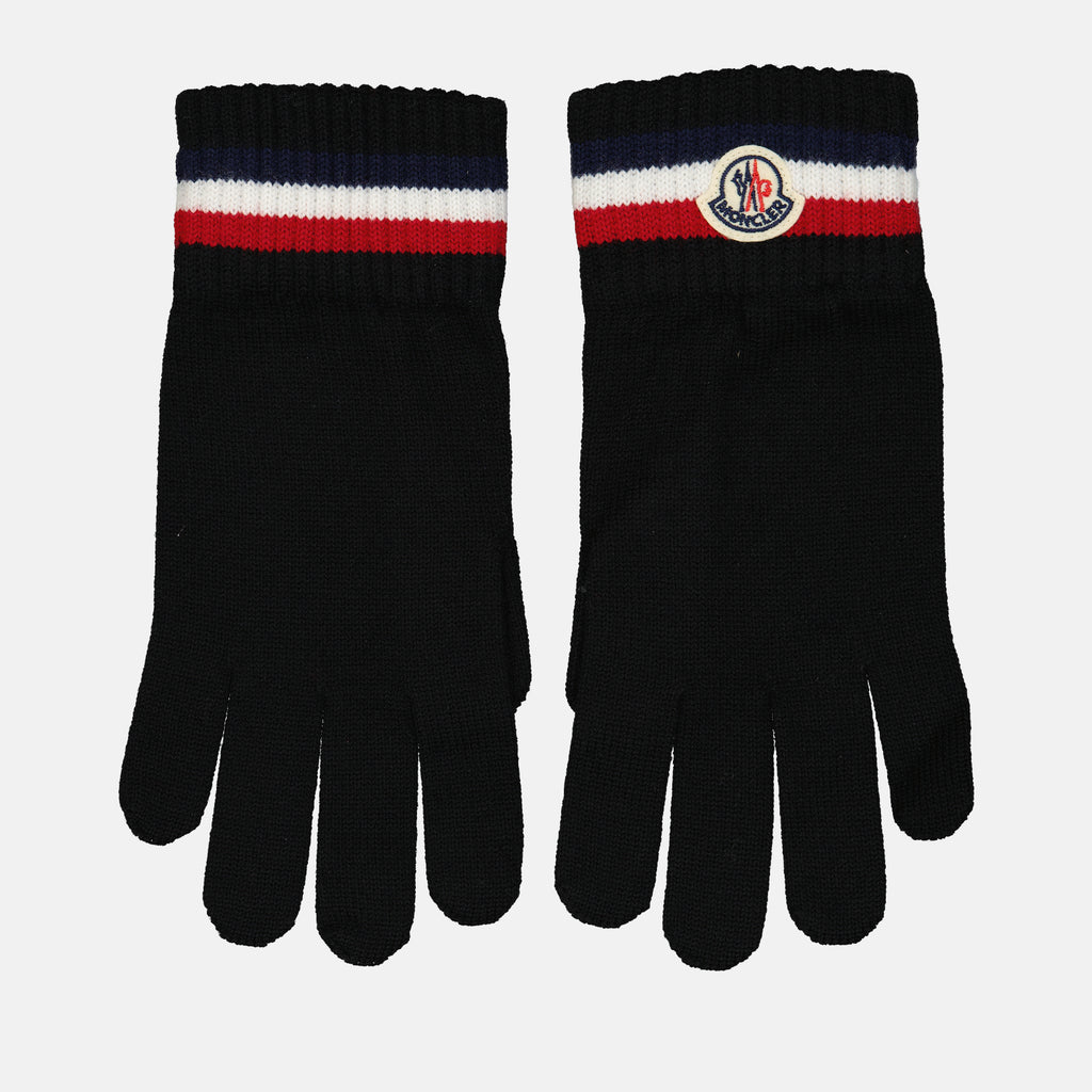 Écharpes, foulards et gants Gants à logo Moncler Noir Homme