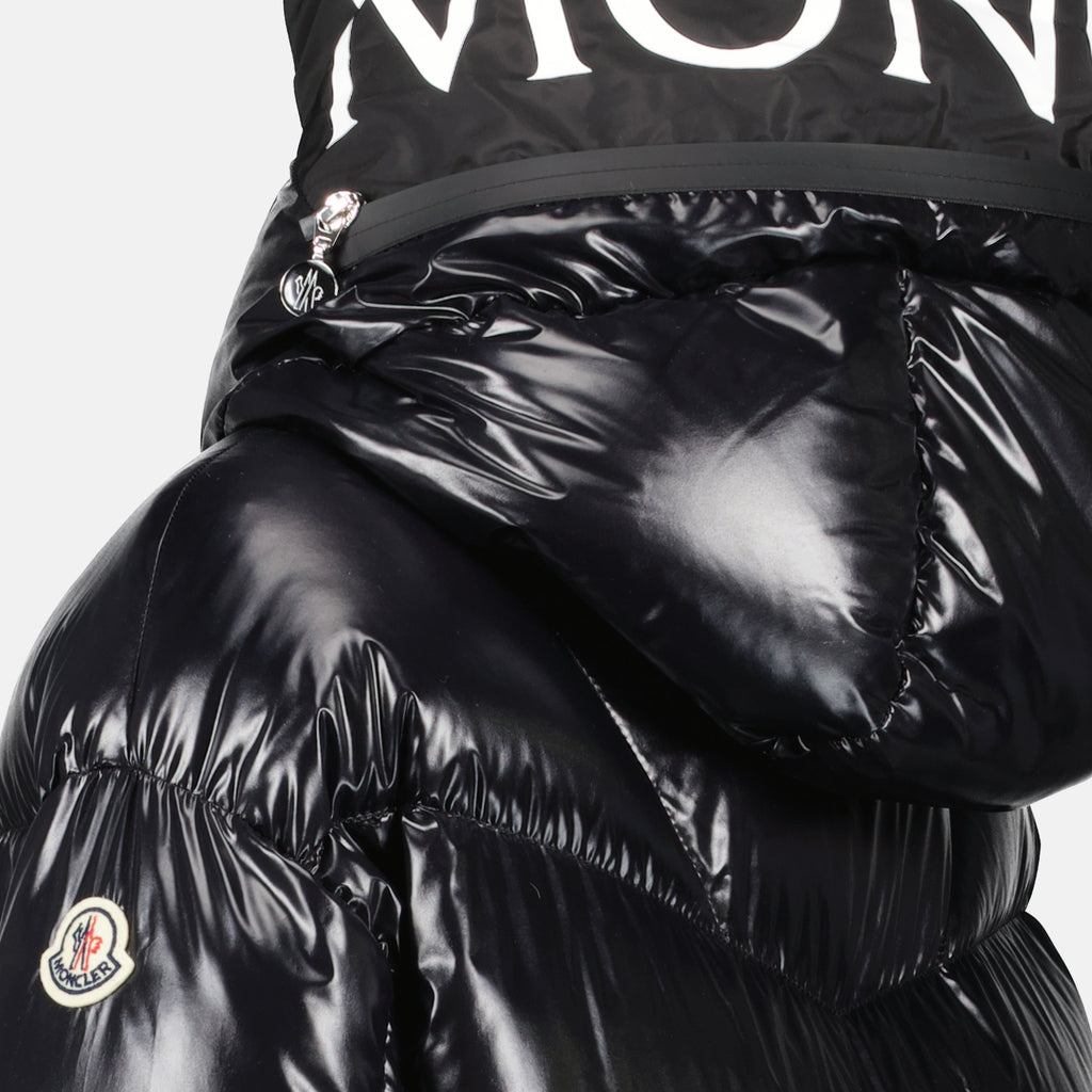 Manteaux Doudoune Huppelong Moncler Noir Femme