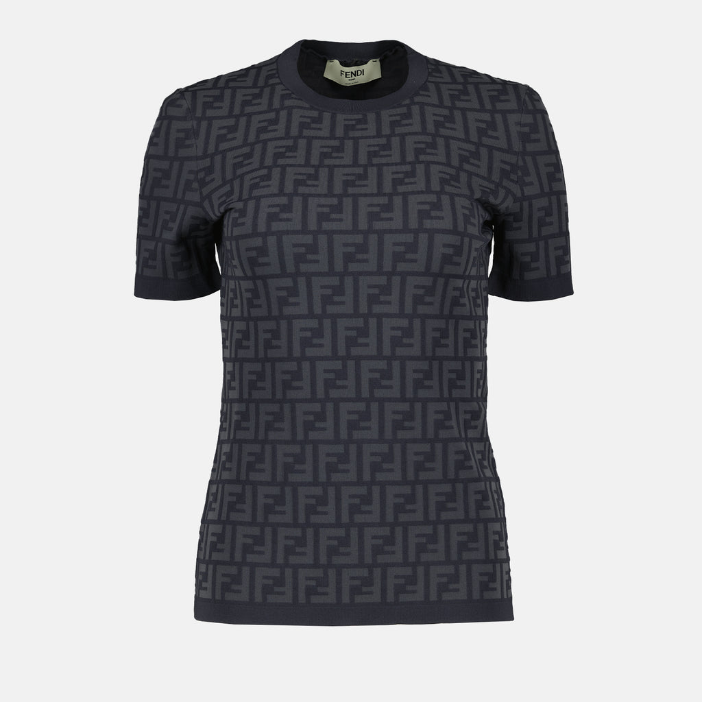 Camisetas T-shirt FF Fendi Gris Femme