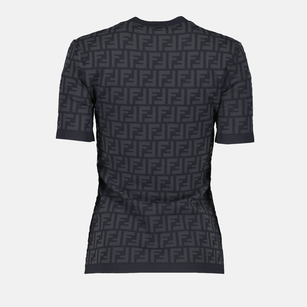 Camisetas T-shirt FF Fendi Gris Femme